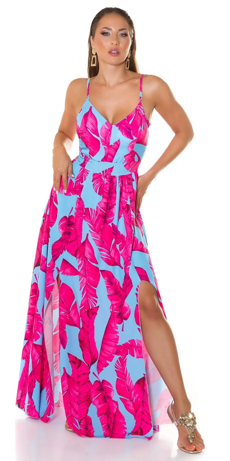 Vestido de verano con abertura Rosa
