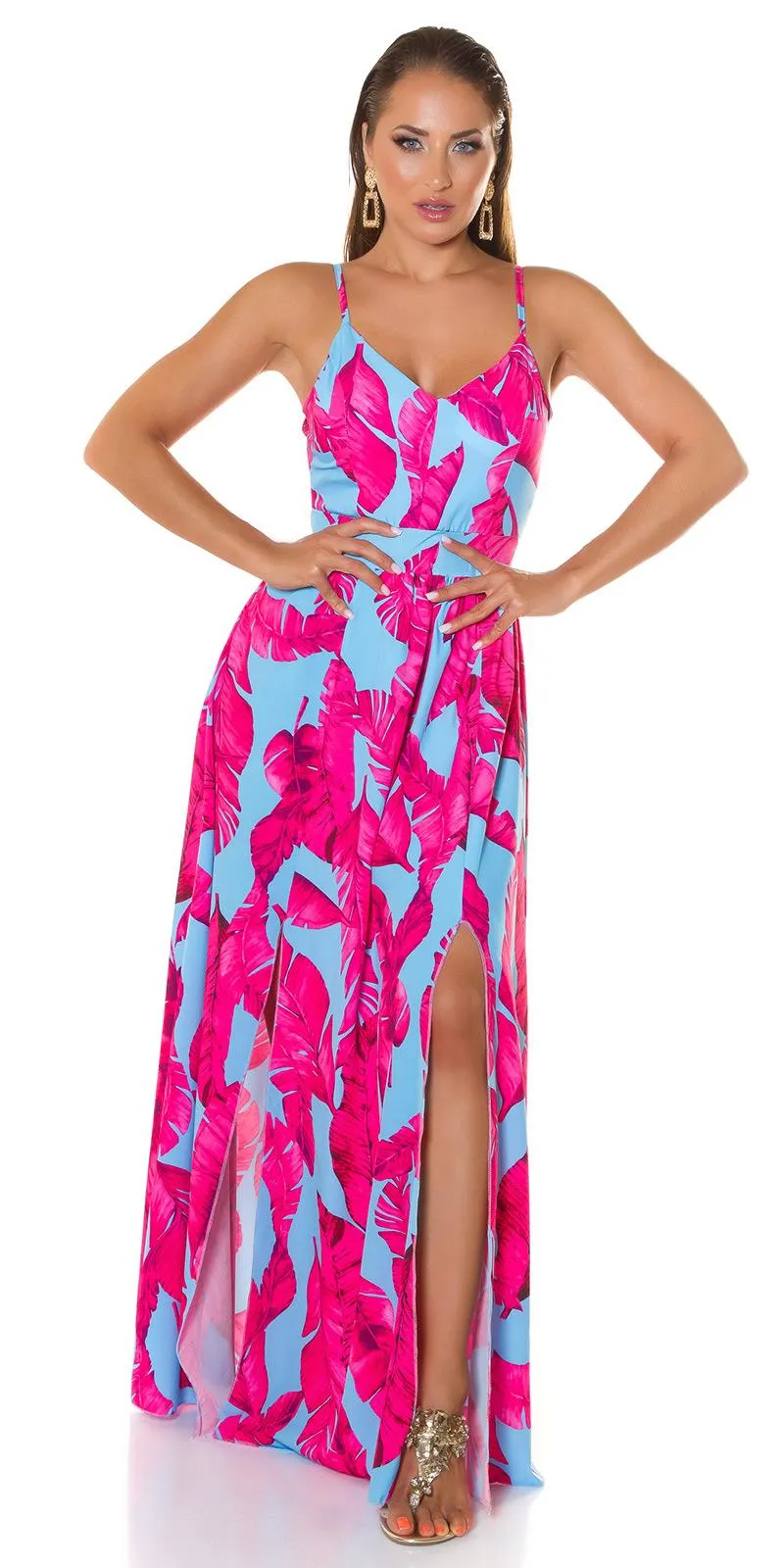 Vestido de verano con abertura Rosa
