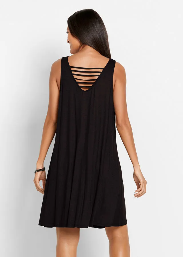 VESTIDO DE VERANO NEGROBLANCO ESTAMPADO