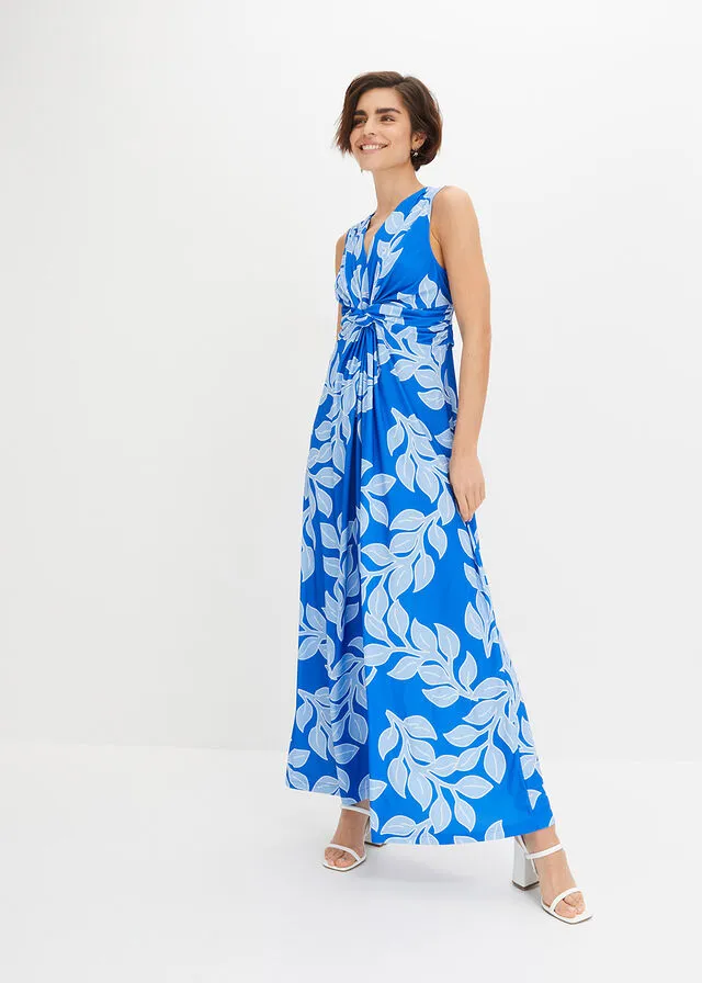 VESTIDO LARGO DE VERANO AZULAZUL CLARO DE FLORES