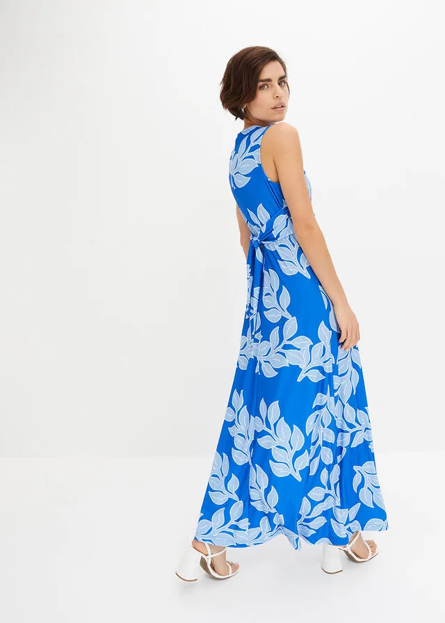 VESTIDO LARGO DE VERANO AZULAZUL CLARO DE FLORES