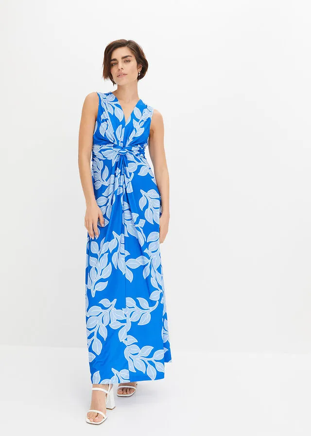 VESTIDO LARGO DE VERANO AZULAZUL CLARO DE FLORES