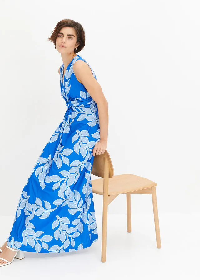 VESTIDO LARGO DE VERANO AZULAZUL CLARO DE FLORES