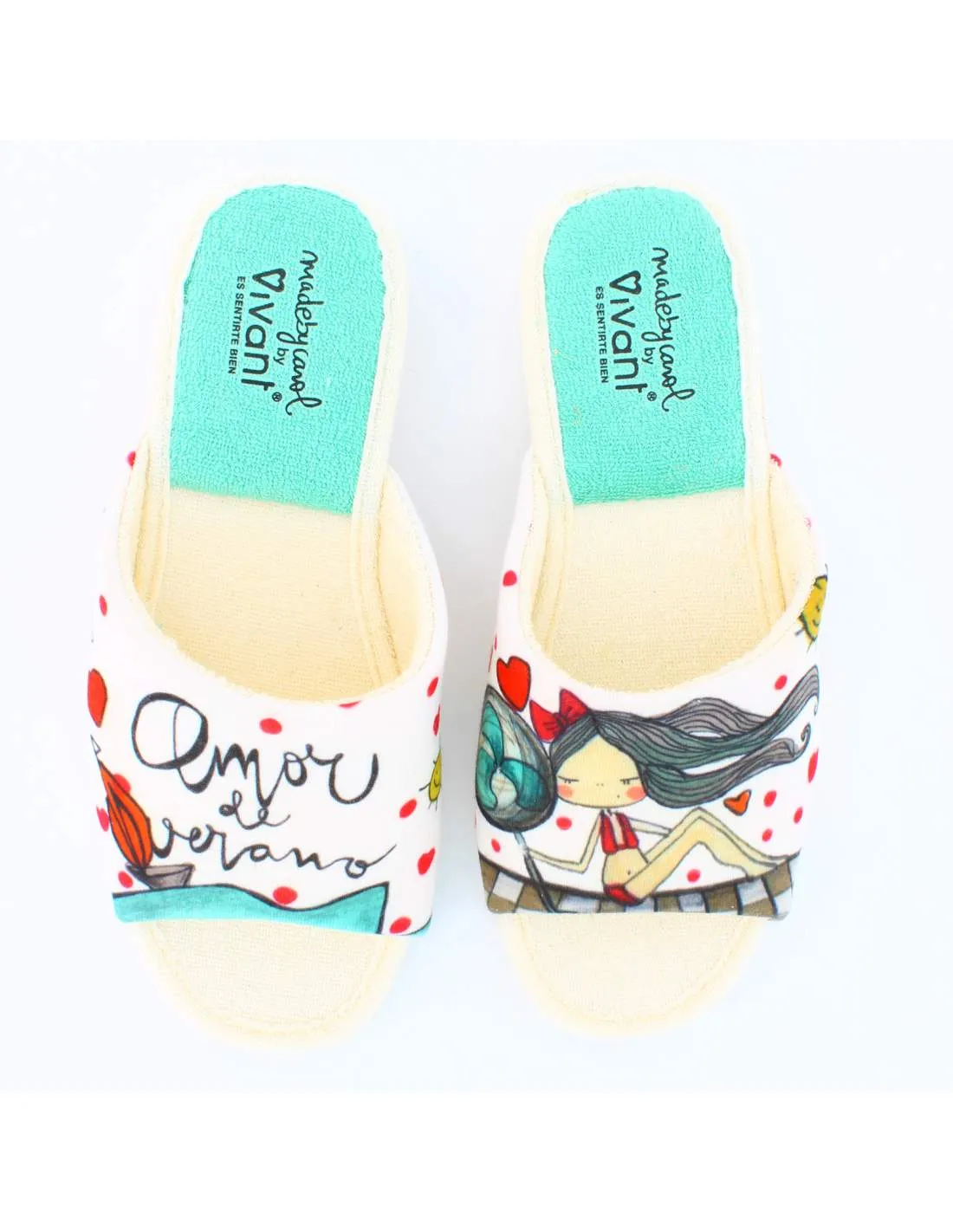 Zapatillas de Casa "Amor de verano" Bahía Blanco