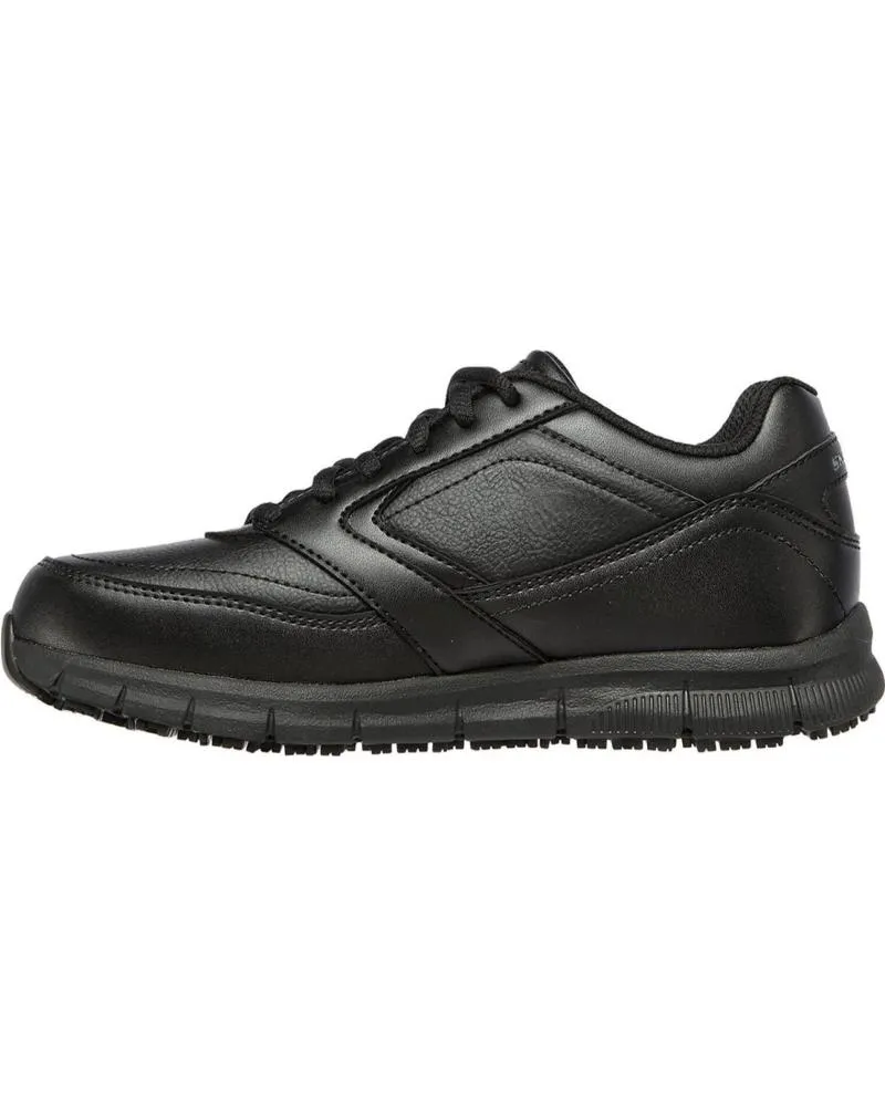 ZAPATILLAS DEPORTE SKECHERS  DE MUJER 77235EC WORK RELAXED FIT NAMPA  WYOLA SR  NEGRO