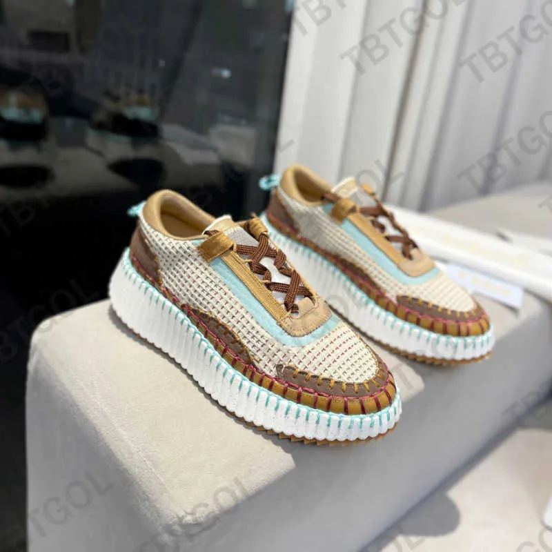 Zapatillas Nama de diseño ecológico, zapatos informales para mujer, zapatillas deportivas de lujo de malla cosidas a mano, zapat