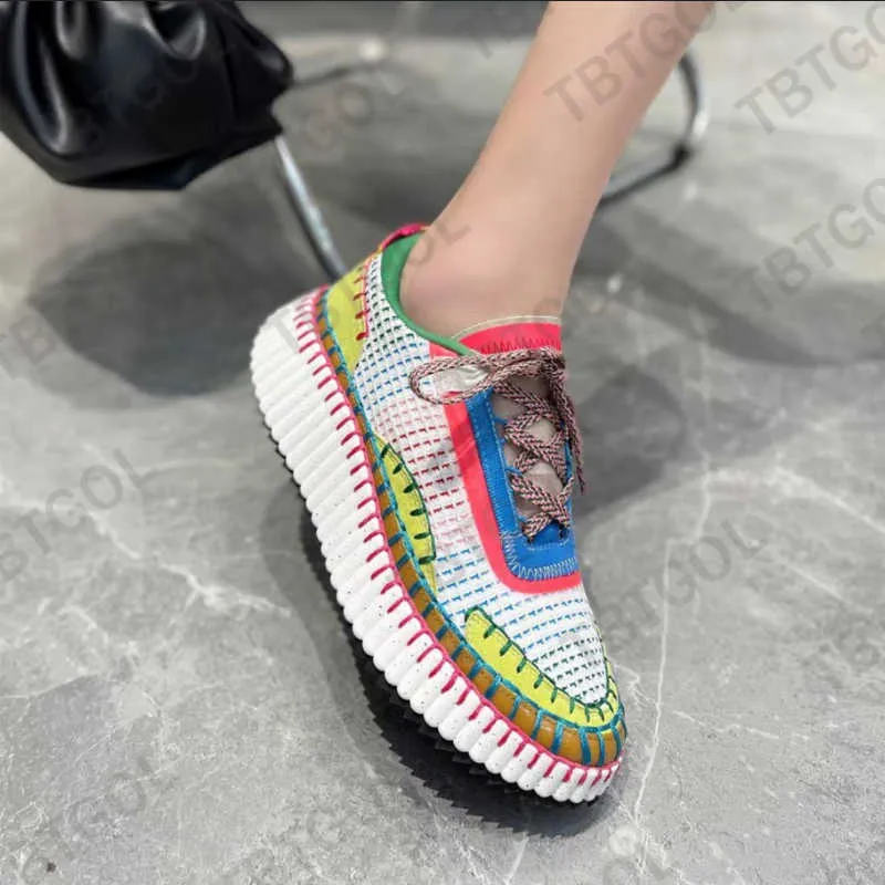 Zapatillas Nama de diseño ecológico, zapatos informales para mujer, zapatillas deportivas de lujo de malla cosidas a mano, zapat